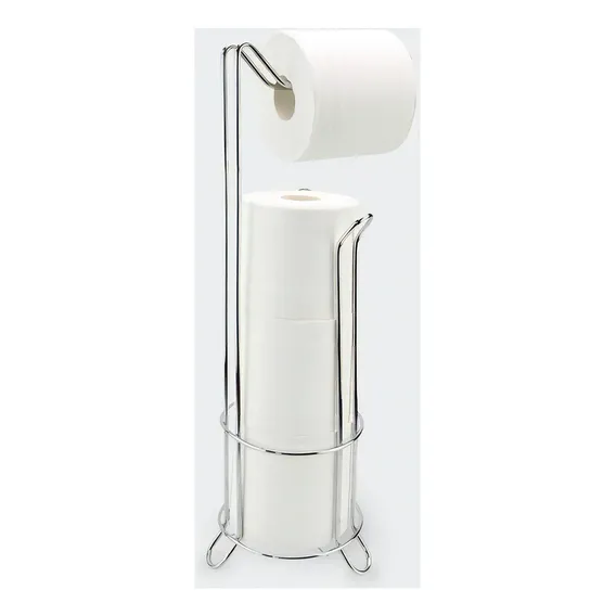 Suporte Papel Higiênico Metal De Chão Suporte 51x14cm Foto 1