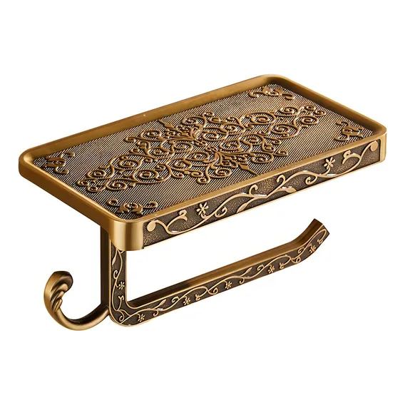 Suporte Papel Higiênico Vintage Retro Bronze Decoração Lindo Foto 1