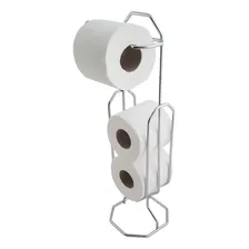 Suporte Papeleira Chão Porta Papel Higiênico 3 Rolos Cromado Foto mini 1