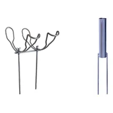 Suporte Para 2 Varas De Pesca E Suporte Guarda Sol Chão -kit Cor Galvanizado Foto mini 1