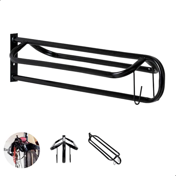 Suporte Para Arreio Ou Sela Parede Reforçado Grosso Cor Preto Foto 1