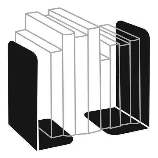 Suporte Para Livros Apoio Lateral Em Metal (1 Par) Cor Preto Foto 1