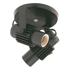 Suporte Para Lâmpada De Banheiro Duplo Preto Spot Aletado Foto mini 1
