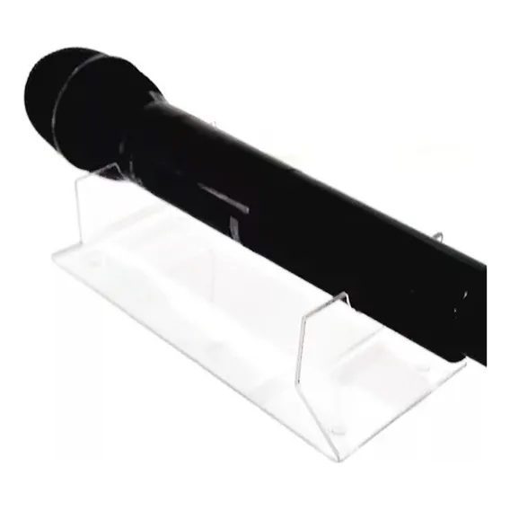 Suporte Para Microfone Em Acrílico Cristal Base Transparente Foto 1