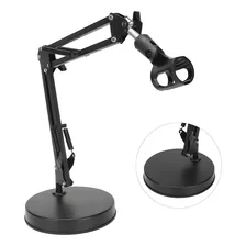 Suporte Para Microfone Metal Pedestal Mesa Articulado Preto Foto mini  2