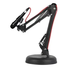 Suporte Para Microfone Metal Pedestal Mesa Articulado Preto Foto  mini 1
