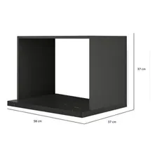 Suporte para microondas 100% Mdf preto Jws360º Suporte Foto mini 3