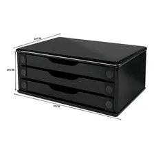 Suporte Para Monitor 3 Gavetas Mdf Black Piano 3347 Souza Foto mini 2