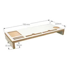 Suporte Para Monitor Em Mdf Branco Foto  mini 1