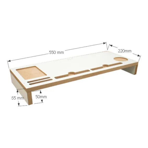 Suporte Para Monitor Em Mdf Branco Foto 1