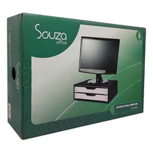 Suporte Para Monitor Preto Com 3 Gavetas - Kit 2 Unidades Foto mini  3