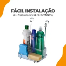 Suporte para Sabão Detergente Esponja Porta Armário Cozinha Lavanderia Future Foto mini  3