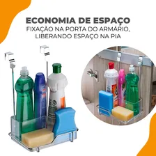 Suporte para Sabão Detergente Esponja Porta Armário Cozinha Lavanderia Future Foto mini 4