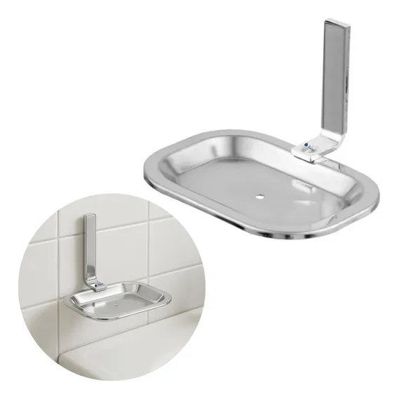 Suporte Para Sabonete Saboneteira Inox Cromado Banheiro Luxo Cor Prateado Foto 1