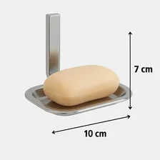 Suporte Para Sabonete Saboneteira Inox Cromado Banheiro Luxo Cor Prateado Foto mini  3