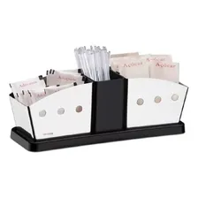Suporte Para Saches Em Aço Inox 3 Divisórias Bar Restaurante Cor Prateado Foto mini 3