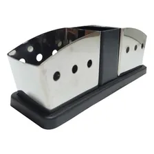 Suporte Para Saches Em Aço Inox 3 Divisórias Bar Restaurante Cor Prateado Foto mini 1
