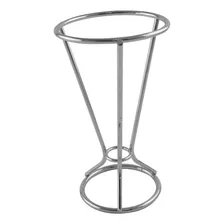 Suporte Para Servir Batata Frita No Cone Metal Cromado Foto mini  2