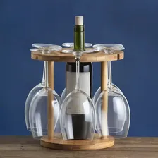 Suporte Para Taça De Vinho, Suporte Para Vinho De Bancada Cor Marrom-claro Foto mini 2