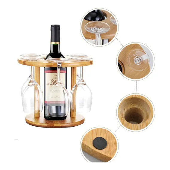 Suporte Para Taça De Vinho, Suporte Para Vinho De Bancada Cor Marrom-claro Foto 1