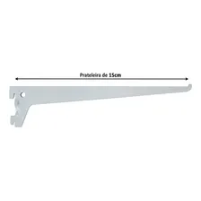 Suporte Para Trilho Cremalheira Prateleira 15cm 30 Unidade Cor Branco Foto mini 4