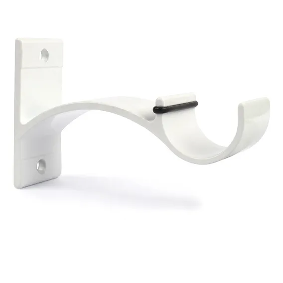 Suporte Para Varão Simples 100% Alumínio Grosso 28mm 3 Peças Cor Branco Perfil Foto 1