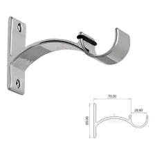 Suporte Para Varão Simples 100% AlumÃnio Grosso 28mm 2 Peças Cor Cromado Foto mini 2