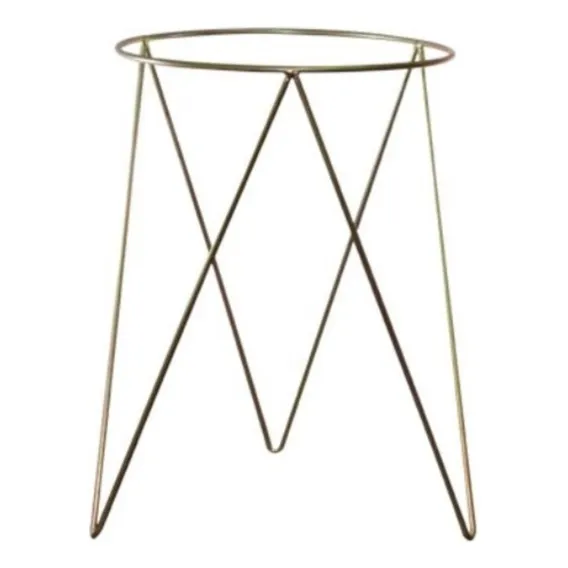 Suporte Para Vaso De Chão Tripé Ferro Jardinagem Ferro Cor Dourado-escuro Foto 1