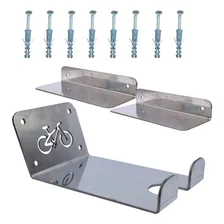 Suporte Parede Inox Para Bicicleta Decora Bike Horizontal Foto mini 1