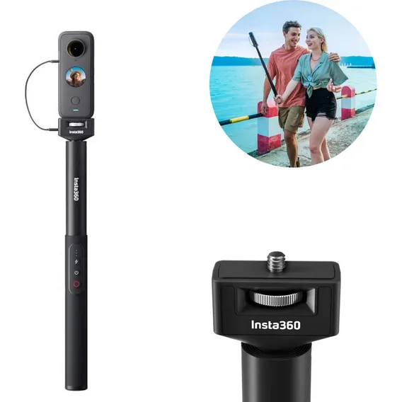 Suporte Pau De Selfie Insta360 Bastão Pau De Selfie Cinsphd/f - Preto Foto 1