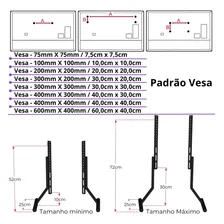 Suporte Pé Para Tv 32 Até 75 - Substitui Base Cor Preto Foto mini 2