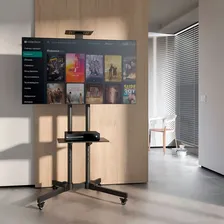 Suporte Pedestal com Rodizios com 7 Niveis de Regulagem de Altura para TVs/Televisão 32'' a 75