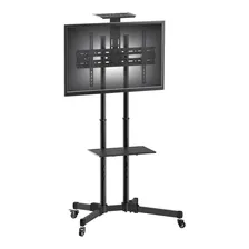 Suporte Pedestal com Rodizios com 7 Niveis de Regulagem de Altura para TVs/Televisão 32'' a 75