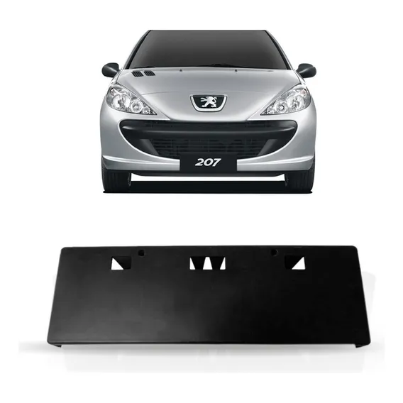 Suporte Placa Peugeot 207 Ano 2008 09 10 11 2012. Foto 1