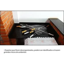 Suporte Porta 13 Espetos De Parede Para Churrasco Vintage Foto mini 4