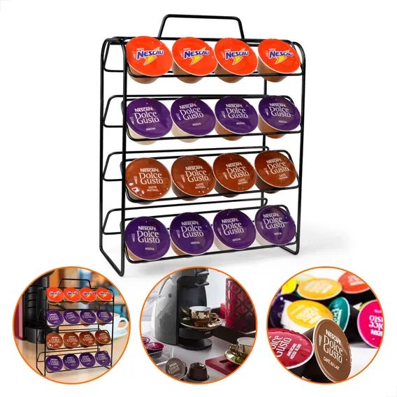 Suporte Porta 32 Capsulas Cafe Cafeteira Dolce Gusto Preto Foto 1