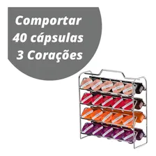 Suporte Porta 40 Cápsulas Café Cappuccino 3 Corações Future Cor Prata Foto mini 3
