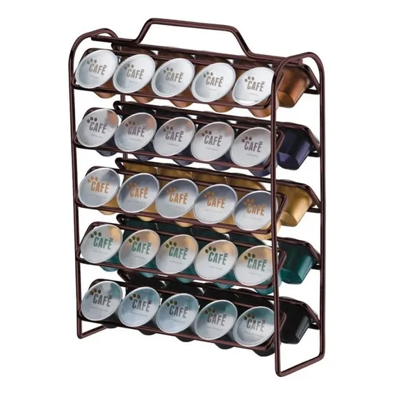 Suporte Porta Cápsulas Café Nespresso Bronze Rosé Cromado Foto 1