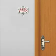 Suporte Porta Chave Bem Vindo Retro Foto mini 3