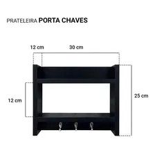 Suporte Porta Chaves Organizador Decorativo Parede Madeira Foto mini 3