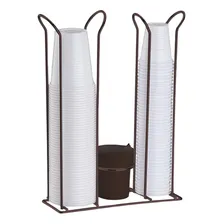 Suporte Porta Copos 200ml E 80ml Com Porta Mexedores Bronze Foto mini 1