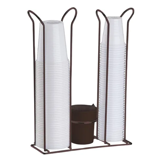 Suporte Porta Copos 200ml E 80ml Com Porta Mexedores Bronze Foto 1