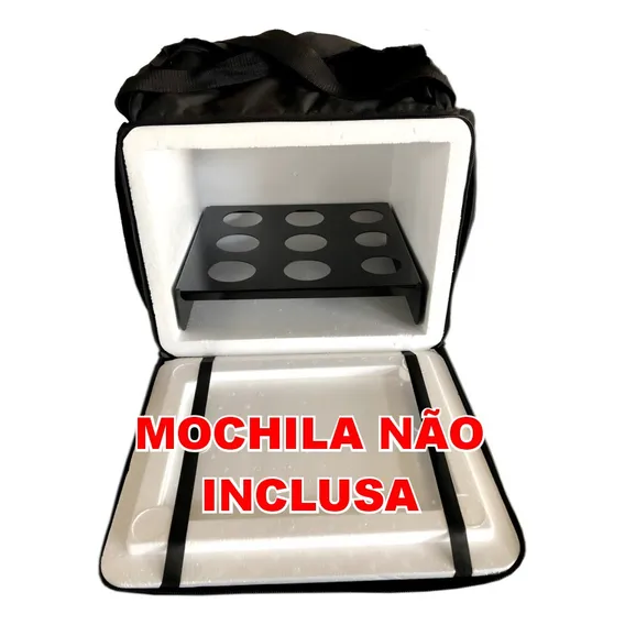 Suporte Porta Copos P Mochila Bag De Açaí E Suco 300 A 500ml Cor Preto Foto 1