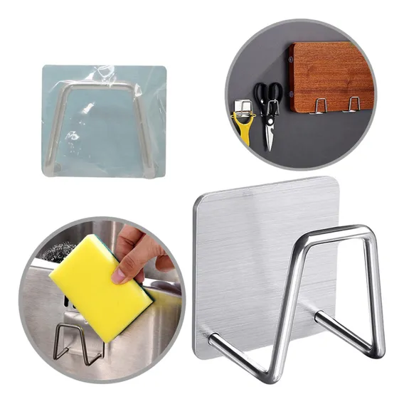 Suporte Porta Esponja Bucha Inox Pia Organizador Cozinha Foto 1