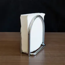 Suporte Porta Guardanapo Papel De Mesa Arco Aço Cromado Foto mini 2