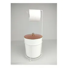 Suporte Porta Papel Hig Papeleira Lixeira Banheiro Rose Gold Foto  mini 1