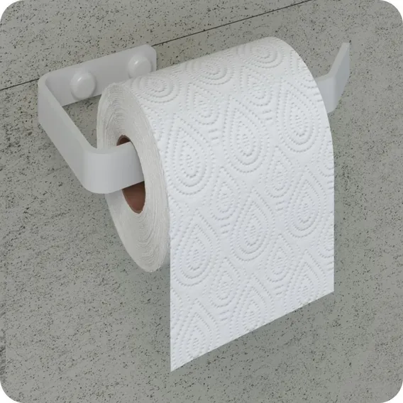 Suporte Porta Papel Higiênico De Parede Branco Plus Foto 1
