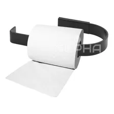 Suporte Porta Papel Higiênico Papeleira Quadrada Preta Foto mini  3