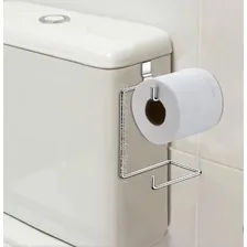Suporte Porta Papel Higiênico Duplo Caixa Acoplada Descarga Cor Cromado Foto mini 2