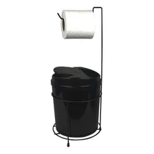 Suporte Porta Papel Higiênico Lixeira Basculante Banheiro Foto mini 1